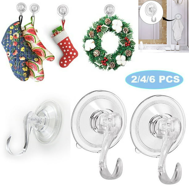 6x Removable Bathroom Kitchen Wall Strong Suction Cup Hook Hangers Vacuum Sucker